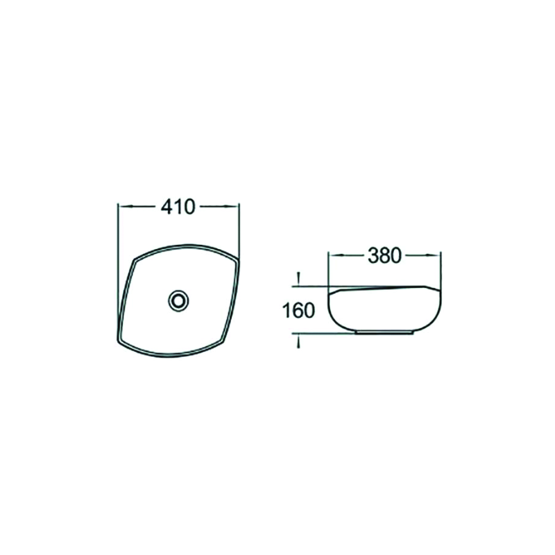 Mexen Enrica stalviršio praustuvas 41 x 38 cm, baltas - 21904100