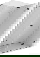 Mexen Lunar-F L sulankstoma dešinioji dušo kabina 95 x 80 cm, permatoma, juoda - 836L-095-080-70-00-P