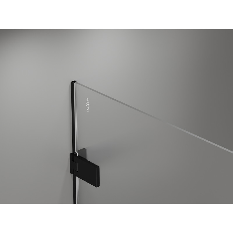 Mexen Lunar-F L sulankstoma dušo kabina dešinė 100 x 80 cm, permatoma, juoda - 836L-100-080-70-00-P