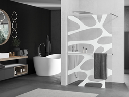 Mexen Kioto+ dušo siena su lentyna Walk-in 90 x 200 cm, balta banga, chromas - 800-090-121-01-97