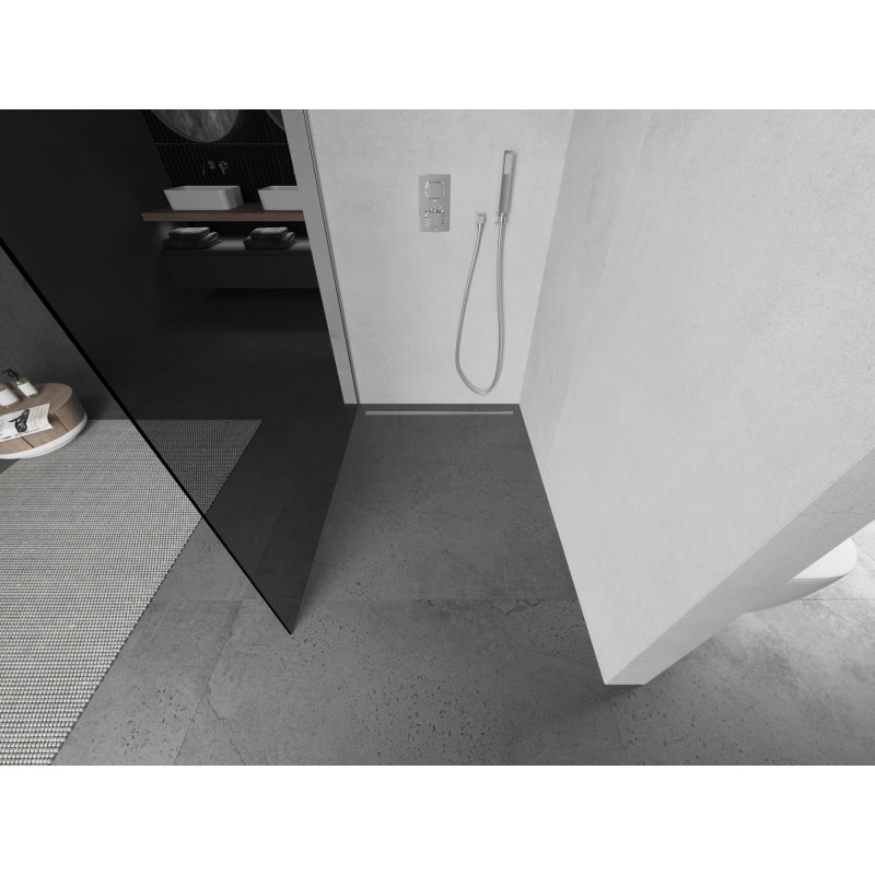 Mexen Kioto dušo sienelė Walk-in 130 x 200 cm, grafitas 8 mm, chromas - 800-130-101-01-40