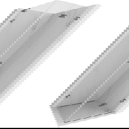 Mexen Lunar-F L sulankstoma deščiukas, dešinė 80 x 80 cm, permatoma, juodas metalas - 836L-080-080-95-00-P