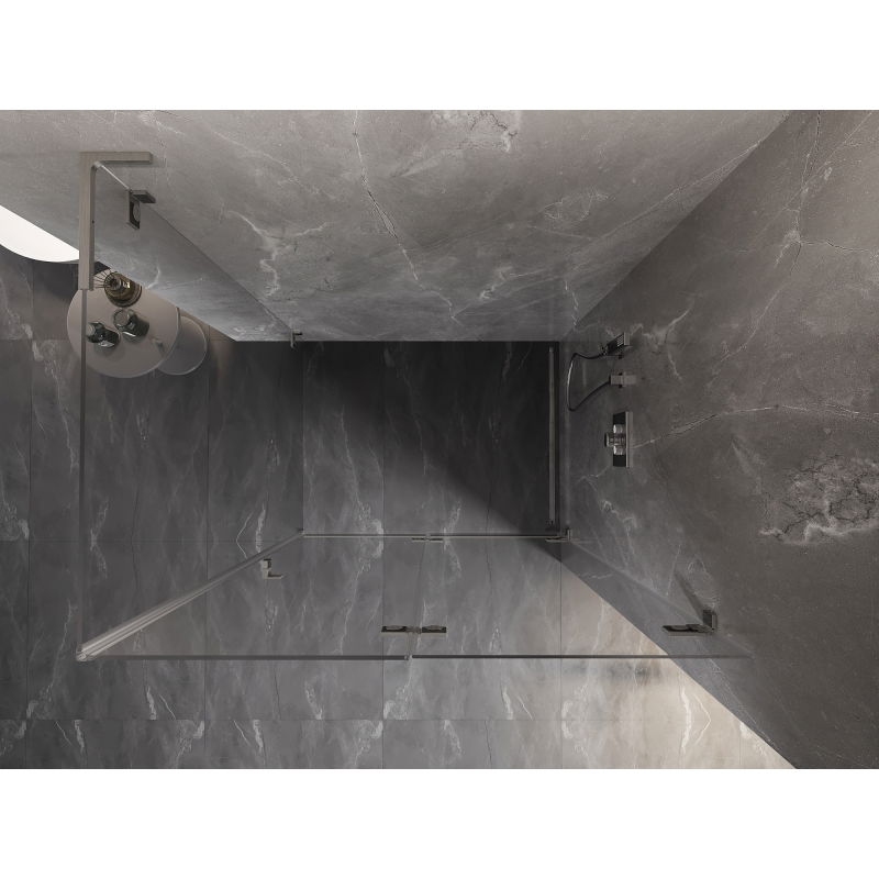 Mexen Lunar-F L sulankstoma dušo kabina dešinė 100 x 90 cm, skaidri, šlifuotas nikelis - 836L-100-090-97-00-P