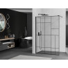 Mexen Kioto dušo siena Walk-in 80 x 200 cm, juodas raštas 8 mm, juoda - 800-080-101-70-78