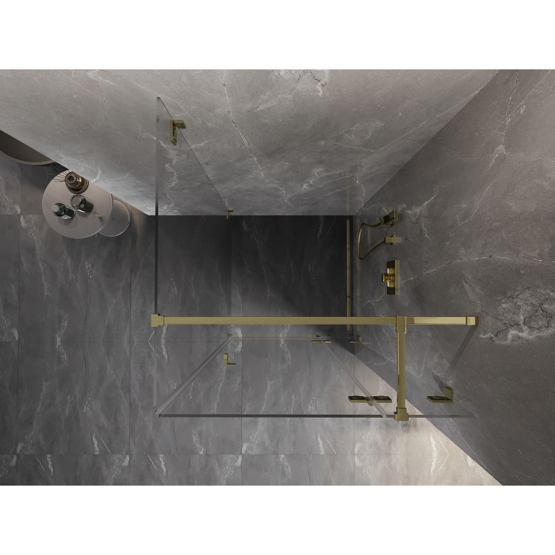 Mexen Lunar T dušo kabina dešinė varstoma 120 x 120 cm, permatomos, auksinės - 834T-120-120-50-00-P