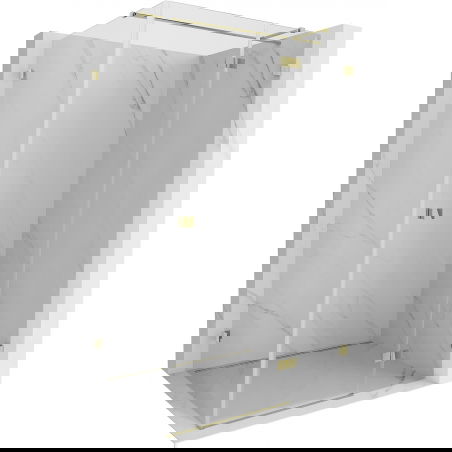 Mexen Lunar T dešinė pusė atveriama dušo kabina 130 x 120 cm, permatoma, auksinė - 834T-130-120-50-00-P