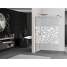 Mexen Kioto dušo sienelė Walk-in 70 x 200 cm, baltas raštas 8 mm, rausvas auksas - 800-070-101-60-85