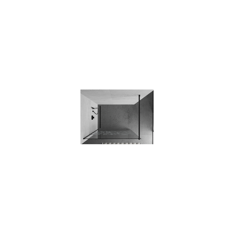Mexen Kioto dušo pertvara Walk-in 80 x 200 cm, baltas raštas 8 mm, juoda - 800-080-101-70-85
