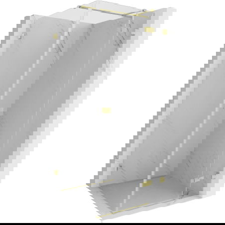 Mexen Lunar T dešinės pusės dušo kabina 110 x 110 cm, skaidri, šepetuotas auksas - 834T-110-110-55-00-P