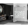 Mexen Kioto dušo sienelė 140 x 200 Walk-in cm, baltas raštas 8 mm, juoda - 800-140-101-70-85