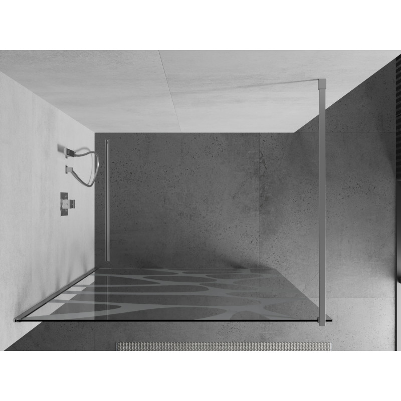 Mexen Kioto dušo sienelė Walk-in 80 x 200 cm, balta banga 8 mm, chromas - 800-080-101-01-97