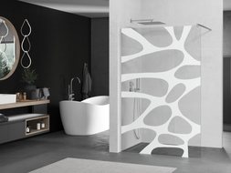 Mexen Kioto dušo sienelė Walk-in 80 x 200 cm, balta banga 8 mm, chromas - 800-080-101-01-97
