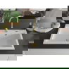 Mexen Elix vientisas granitinis plautuvas 800 x 500 mm, baltas, auksinis sifonas - 6527801005-20-G