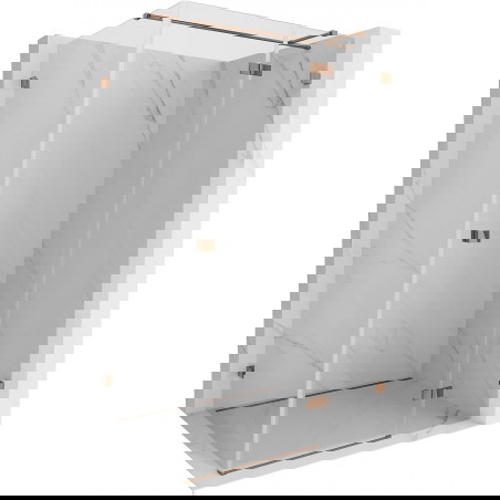 Mexen Lunar T dešinysis dušo kabinos stumdomas durys 120 x 90 cm, permatomas, rožinis auksas - 834T-120-090-60-00-P