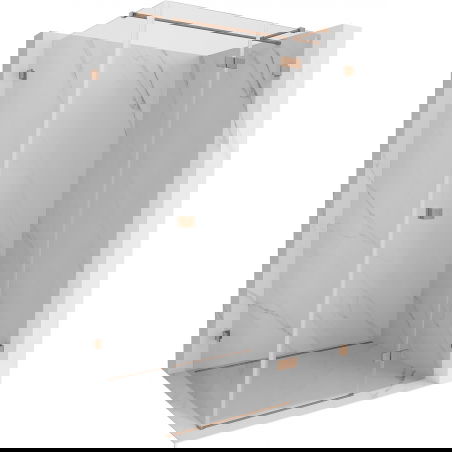 Mexen Lunar T stačiakampė dešinė dušo kabina 130 x 80 cm, skaidri, šlifuotas varis - 834T-130-080-65-00-P