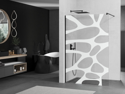 Mexen Kioto Dušo pertvara Walk-in 70 x 200 cm, balta banga 8 mm, juoda - 800-070-101-70-97