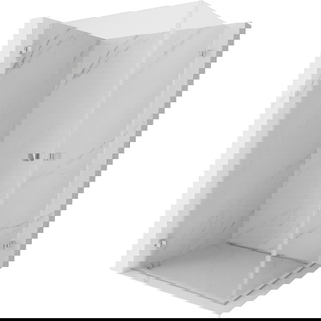 Mexen Lunar-B Dviguba dušo kabina, atidaroma 95 x 80 cm, skaidri, chromuota - 832-095L-080P-01-00