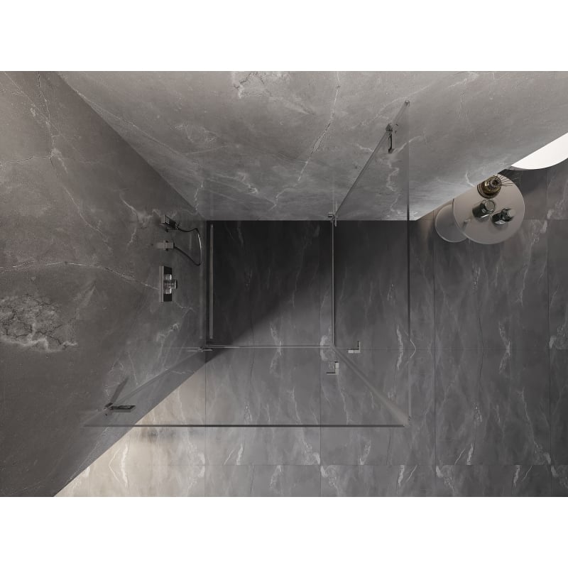 Mexen Lunar-B Duo atveriama dušo kabina 85 x 85 cm, skaidri, chromuota - 832-085L-085P-01-00