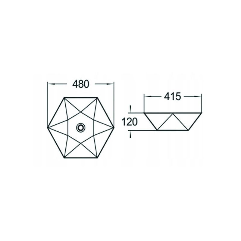 Mexen Mery praustuvas ant stalviršio 48 x 41 cm, baltas - 21984800