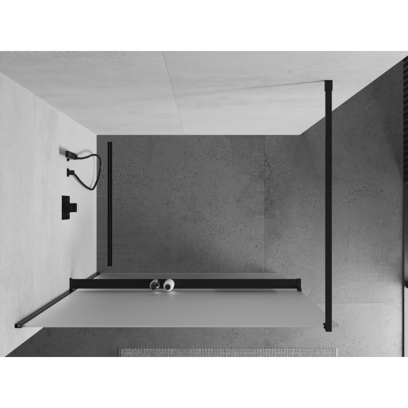 Mexen Kioto+ dušo pertvara su lentyna Walk-in 110 x 200 cm, matinė, juoda - 800-110-121-70-30