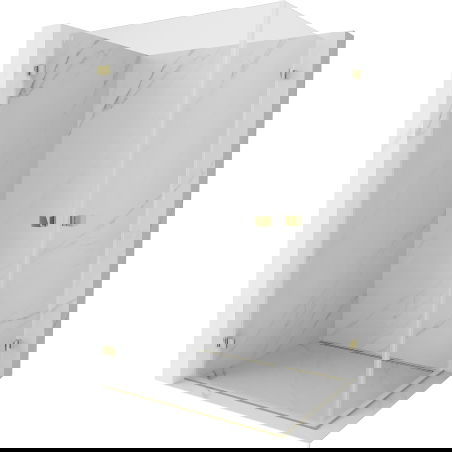 Mexen Lunar-B Duo dušo kabinos durys 100 x 75 cm, skaidrios, auksinės - 832-100L-075P-50-00