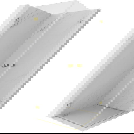 Mexen Lunar-B Duo dušo kabina atveriama 80 x 80 cm, skaidri, auksinė - 832-080L-080P-50-00