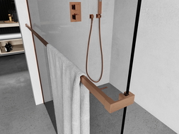 Mexen rankšluosčių laikiklis dušo sienelei, šlifuotas varis - 800-06-65