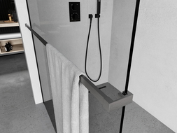 Mexen rankšluosčių laikiklis dušo sienelei, ginklo pilka šlifuota - 800-06-66