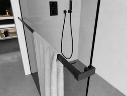 Mexen rankšluosčių laikiklis dušo sienelei, juodas - 800-06-70