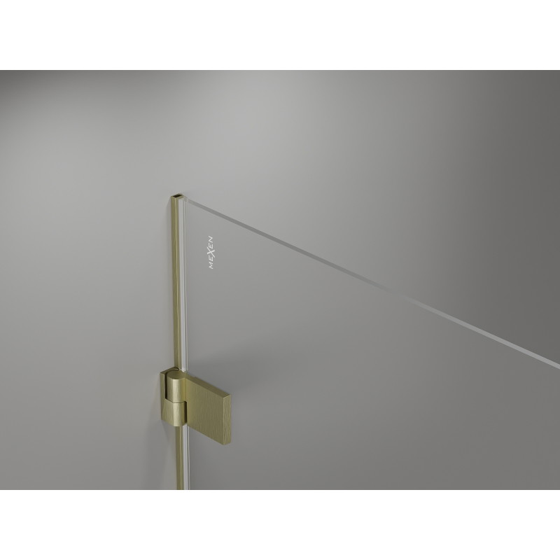 Mexen Lunar-B Duo atveriama dušo kabina 80 x 70 cm, skaidri, šlifuotas auksas - 832-080L-070P-55-00