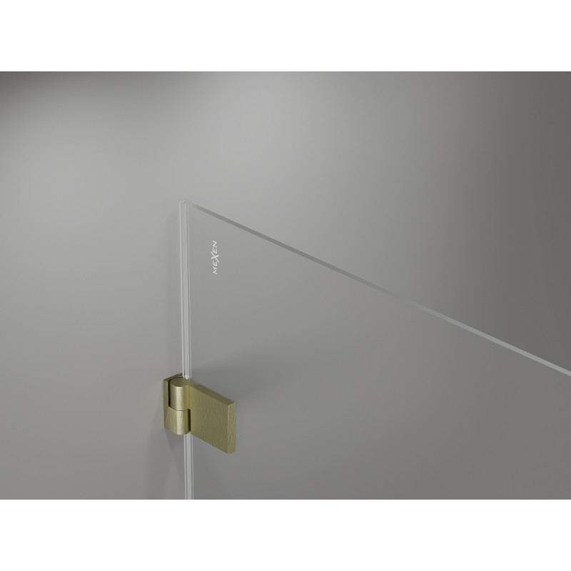 Mexen Lunar-B Duo atveriama dušo kabina 80 x 70 cm, skaidri, šlifuotas auksas - 832-080L-070P-55-00