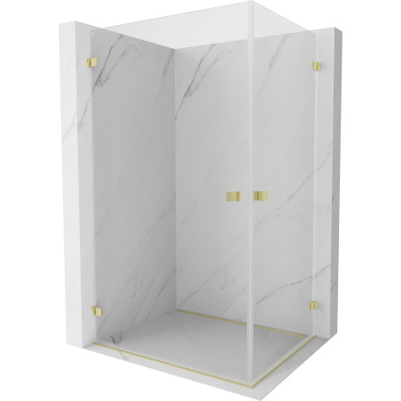 Mexen Lunar-B Duo atveriama dušo kabina 80 x 70 cm, skaidri, šlifuotas auksas - 832-080L-070P-55-00