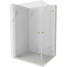 Mexen Lunar-B Duo atveriama dušo kabina 80 x 70 cm, skaidri, šlifuotas auksas - 832-080L-070P-55-00