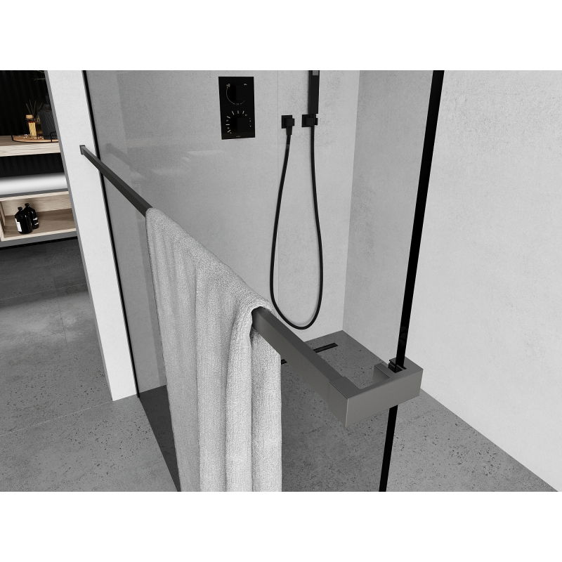 Mexen rankšluosčių laikiklis dušo sienelei, gun metal - 800-06-95