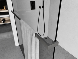 Mexen rankšluosčių laikiklis dušo sienelei, gun metal - 800-06-95