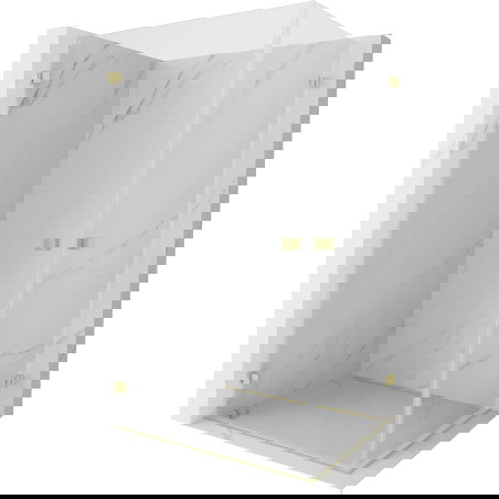 Mexen Lunar-B Dviguba dušo kabina su varstomomis durimis 85 x 80 cm, skaidri, aukso šepetėliu apdaila - 832-085L-080P-55-00