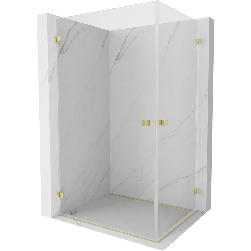 Mexen Lunar-B Duo varstoma dušo kabina 100 x 95 cm, skaidri, šlifuotas auksas - 832-100L-095P-55-00