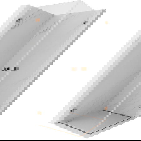 Mexen Lunar-B Duo pakreipiama dušo kabina 85 x 85 cm, skaidri, rožinio aukso spalva - 832-085L-085P-60-00
