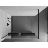 Mexen Kioto+ dušo sienelė su lentyna Walk-in 70 x 200 cm, veidrodis, juoda - 800-070-121-70-50