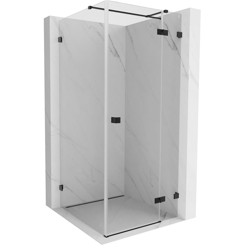 Mexen Lunar T dešinysis dušo kabinas 120 x 120 cm, permatomas, juodas - 834T-120-120-70-00-P