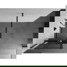 Mexen Kioto+ dušo sienelė su lentyna ir bėgeliu 70 x 200 cm, Skaidrus/Juodas raštas 8 mm, Juoda - 800-070-121-70-77
