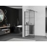 Mexen Kioto+ dušo sienelė su lentyna Walk-in 80 x 200 cm, juoda tinklelis, juoda - 800-080-121-70-77