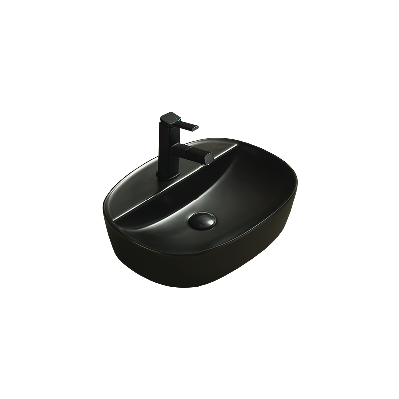 Mexen Iris praustuvė montuojama ant stalviršio 50 x 38 cm, juodas matinės spalvos - 21995085