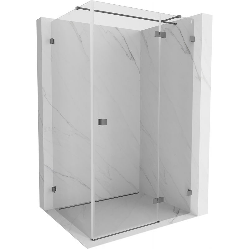 Mexen Lunar T dešinė pusė 140 x 120 cm dušo kabina, skaidri, gun metal - 834T-140-120-95-00-P