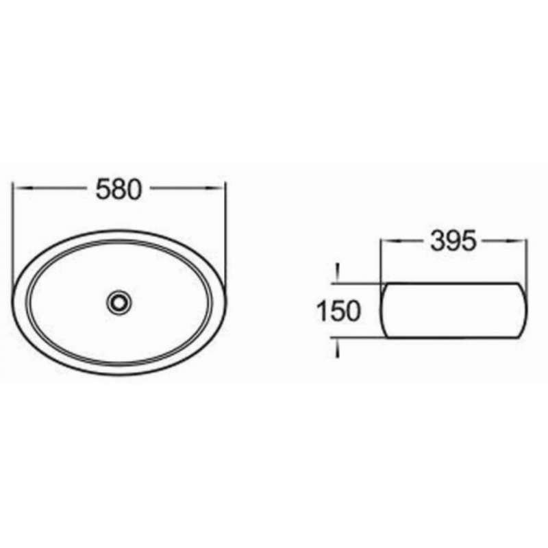 Mexen Abril stalviršinė kriauklė 58 x 39 cm, juoda - 22015866