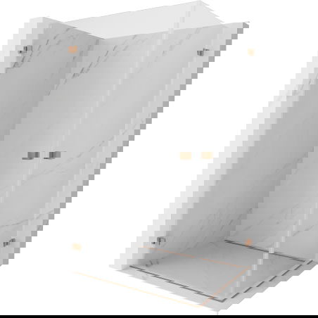 Mexen Lunar-B Duo atveriama dušo kabina 100 x 95 cm, permatoma, šlifuotas varis - 832-100L-095P-65-00