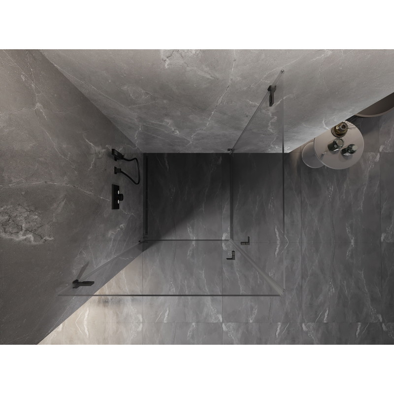 Mexen Lunar-B Dviguba dušo kabina atveriama 90 x 90 cm, permatoma, šlifuotas gun gray - 832-090L-090P-66-00