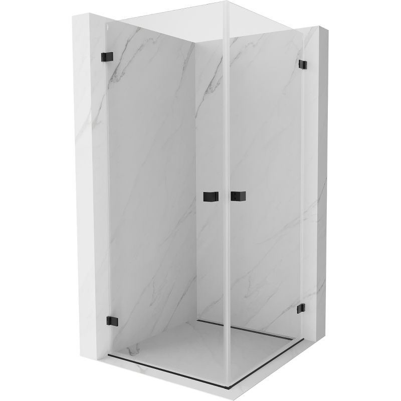 Mexen Lunar-B Duo dušo kabina su durelėmis 70 x 70 cm, permatoma, juoda - 832-070L-070P-70-00