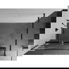 Mexen Kioto+ dušo sienelė su lentyna ir bėgeliu 70 x 200 cm, Skaidrus/Baltas raštas 8 mm, Juoda - 800-070-121-70-97