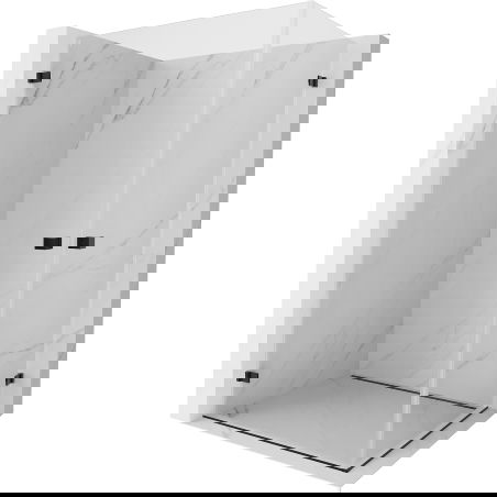 Mexen Lunar-B Duo dušo kabina su atveriamomis durimis 95 x 70 cm, skaidri, juoda - 832-095L-070P-70-00
